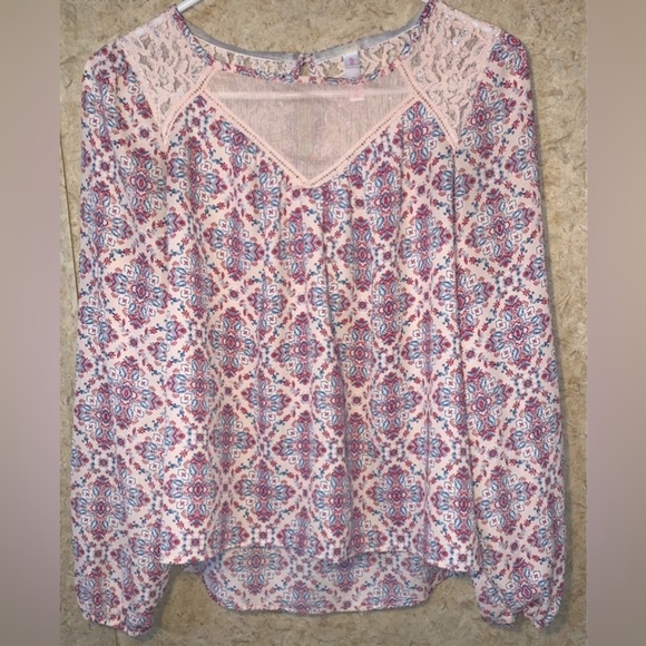 Xhilaration Tops - Xhilaration Women’s Small Petite Blouse Pink Long Sleeve Office Formal Top